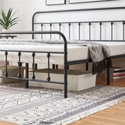 Yaheetech Iron Platform Bed Frame With High Headboard And Footboard -Baxton Studio Sale Shop GUEST f3d36418 1248 4d0c 943b 2ac845254cc1
