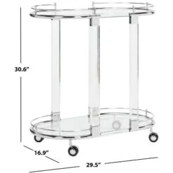 Lennon Acrylic Bar Trolley - Chrome - Safavieh 13 Lennon Acrylic Bar Trolley - Chrome - Safavieh -Baxton Studio Sale Shop GUEST f3f348a5 7778 4bc8 aff7 6c783bfe17b2