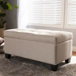 Michaela Modern And Contemporary Fabric Upholstered Storage Ottoman - Baxton Studio -Baxton Studio Sale Shop GUEST f3fdd11b ced1 4396 a69a ba974968cca7