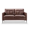 Tangelo Leather Loveseat Brown - Abbyson Living