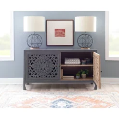 Heady 2 Door Carved Cabinet - Powell Company -Baxton Studio Sale Shop GUEST f4101f33 1545 48ad 85f7 a6cb60705e4c