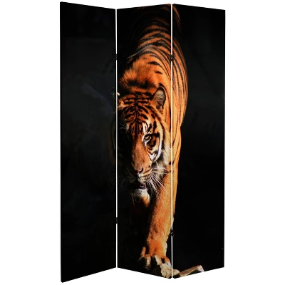 6" Double Sided Tiger Room Divider Orange - Oriental Furniture 2 6" Double Sided Tiger Room Divider Orange - Oriental Furniture - Image 2