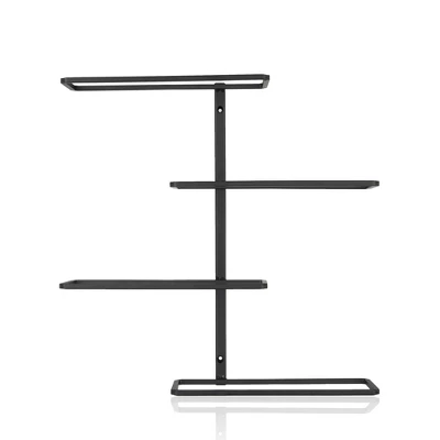 True Align Wall-Mounted Wine Rack, Black Wrought Iron, Holds Four Standard Wine Bottles, 14.75" X 14.25" X 3" 2 True Align Wall-Mounted Wine Rack, Black Wrought Iron, Holds Four Standard Wine Bottles, 14.75" X 14.25" X 3" - Image 2