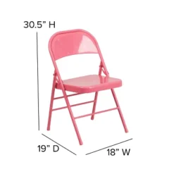 Emma And Oliver 2 Pack Bubblegum Pink Triple Braced & Double Hinged Metal Folding Chair -Baxton Studio Sale Shop GUEST f445e5a5 2be4 4720 9e28 21ca72e9ea1d