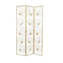 Glam Metal And Acrylic Room Divider Screen Gold - Olivia & May