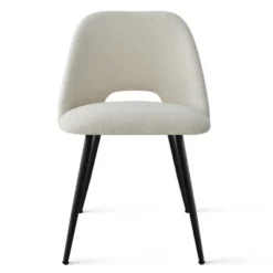 Set Of 4 Edwin Upholstered Faux Shearling Side Chair Black Legs -The Pop Maison -Baxton Studio Sale Shop GUEST f51f8159 d9c0 4de3 8894 a35be5067448