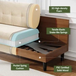 Dyonery 50" Small Loveseat Sofa Small Couch For Living Room, Bedroom, Office, Comfy Love Seat With Deep Seat Spring Cushion -Baxton Studio Sale Shop GUEST f527ca35 6313 480d 964d de9fdf816b1e