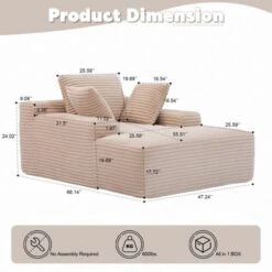 Okak Modern Oversized Chaise Lounge Sleeper Sofa Bed With Armrest & Throw Pillows,Upholstered Deep Seat Futon Sofa Couch For Living Room 12 Okak Modern Oversized Chaise Lounge Sleeper Sofa Bed With Armrest & Throw Pillows,Upholstered Deep Seat Futon Sofa Couch For Living Room -Baxton Studio Sale Shop GUEST f53a63e6 c182 450c 82e1 e4d73a6bcff6