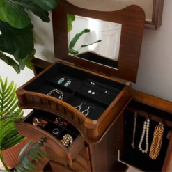 Kasey Jewelry Armoire Walnut - Powell Company -Baxton Studio Sale Shop GUEST f5457203 ac9e 4bd2 8c01 8f9e652808f1