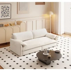 Whison 3-in-1 Velvet Queen Sleeper Sofa Bed & Chaise Lounge With Side Storage Pockets, 2 Seats -Baxton Studio Sale Shop GUEST f55ff215 9f09 44bf 972b 4d20b2ea1a2c