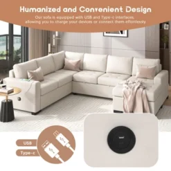 108" Pull-Out Sleeper Sofa Couches, Upholstered Modular Sectional Sofa With USB And Type-C Interfaces-ModernLuxe -Baxton Studio Sale Shop GUEST f56b96d3 28f0 4aa0 84ac cf63b655ce86