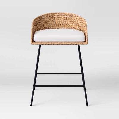 Landis Woven Backed Counter Height Barstool With Cushion - Threshold™ 2 Landis Woven Backed Counter Height Barstool With Cushion - Threshold™ - Image 2