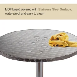 HomCom 24 Inch Round Bar Table 43" H Adjustable Stainless Steel Top Aluminum Frame Home Pub Bistro -Baxton Studio Sale Shop GUEST f5a29474 d395 49c0 ba2b 3098f088ed20