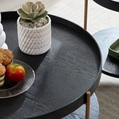 2-Piece Modern Nesting Coffee Table Set With 2-Tier MDF Top And Metal Legs,Round End Side Tables For Living Room-Baofuwish -Baxton Studio Sale Shop GUEST f5b6bab9 ec95 4f63 816f 3ba0e0eff9a4