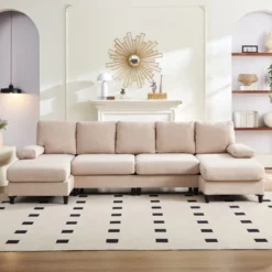 Mjkone U Shaped Sectional Sofa, 4-Seat Modular Sofa, Living Room Modern Couch With Chaise -Baxton Studio Sale Shop GUEST f5bd536c 50e9 4c4c bbfc 221080d9b64d