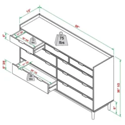 Mid-Century Modern Solid Wood 9 Drawer Horizontal Dresser - Saracina Home 18 Mid-Century Modern Solid Wood 9 Drawer Horizontal Dresser - Saracina Home -Baxton Studio Sale Shop GUEST f5f0f1ab b228 4bb6 8748 20f45ddb371e