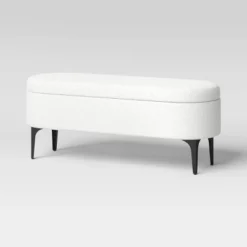 Storage Bench With Metal Legs Cream Boucle - Threshold™ -Baxton Studio Sale Shop GUEST f60825b3 cc23 41ad b1f0 5a4ffb83d6b7