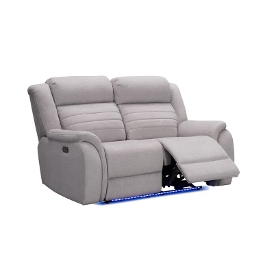 George Power Reclining Heat And Massage Loveseat Gray - Abbyson Living 2 George Power Reclining Heat And Massage Loveseat Gray - Abbyson Living - Image 2