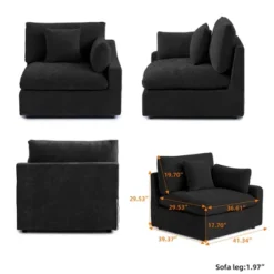 Cloud Couch Modular Sectional Sofa,119.29" U Shaped Couch, Oversized Down Filled Convertible Wide Seater,3 Seater With 2 Ottomans For Living Room Set 24 Cloud Couch Modular Sectional Sofa,119.29" U Shaped Couch, Oversized Down Filled Convertible Wide Seater,3 Seater With 2 Ottomans For Living Room Set -Baxton Studio Sale Shop GUEST f661906e a669 49c6 a6c9 e0c07e22a7a3