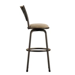 Set Of 3 Camilla Adjustable Swivel Barstool Scroll Back Peat Brown - Inspire Q -Baxton Studio Sale Shop GUEST f672cc89 a83e 4c47 8817 8ae281707b85