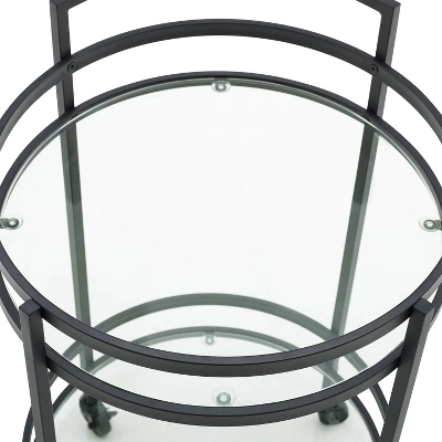 Bailey Round Bar Cart Matte Black - Crosley 8 Bailey Round Bar Cart Matte Black - Crosley - Image 8