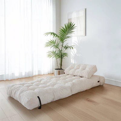 MAXYOYO Corduroy Folding Sofa Bed, Convertible Sleeper Chair With Pillow Foldable Mattress With Back Support 4 MAXYOYO Corduroy Folding Sofa Bed, Convertible Sleeper Chair With Pillow Foldable Mattress With Back Support - Image 4