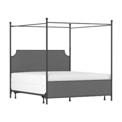 Mcarthur Metal And Upholstered Canopy Bed Matte Black/Gray Fabric - Hillsdale Furniture -Baxton Studio Sale Shop GUEST f72e715e cfcb 4a5a bfad d58fdbfb3c7c