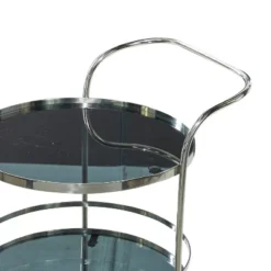 Contemporary Stainless Steel And Smoke Glass Bar Cart Silver - Olivia & May -Baxton Studio Sale Shop GUEST f74e807a 1470 402c a3d7 a1164db819d2