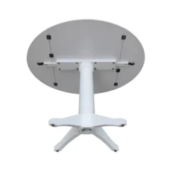 42" Nina Round Top Dual Drop Leaf Pedestal Table White - International Concepts 15 42" Nina Round Top Dual Drop Leaf Pedestal Table White - International Concepts -Baxton Studio Sale Shop GUEST f7685221 8b56 42f3 852d 507b9d40f454