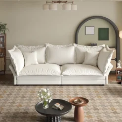 90.55" Modern Sofa Couch, Comfy Upholstered Deep Seat Sofa With Pillows, Convertible Loveseat For Living Room Bedroom Apartment Office 16 90.55" Modern Sofa Couch, Comfy Upholstered Deep Seat Sofa With Pillows, Convertible Loveseat For Living Room Bedroom Apartment Office -Baxton Studio Sale Shop GUEST f7860f43 46c4 4c20 992b 8a7a21dd1e3c