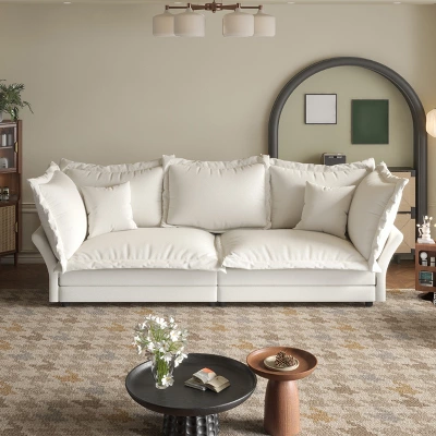 90.55" Modern Sofa Couch, Comfy Upholstered Deep Seat Sofa With Pillows, Convertible Loveseat For Living Room Bedroom Apartment Office 7 90.55" Modern Sofa Couch, Comfy Upholstered Deep Seat Sofa With Pillows, Convertible Loveseat For Living Room Bedroom Apartment Office - Image 7