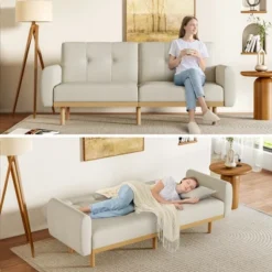 Dyonery Futon Sofa Bed, Convertible Extra Large Size Sleeper Sofa With Adjustable Backrest, Mid Century Modern Loveseat Couch 13 Dyonery Futon Sofa Bed, Convertible Extra Large Size Sleeper Sofa With Adjustable Backrest, Mid Century Modern Loveseat Couch -Baxton Studio Sale Shop GUEST f79fd027 5ba7 49b6 9549 c9d57d947ab9