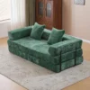Flannel Floor Sofa Bed - Convertible Lounger With Back Support Pillows For Living & Bedroom