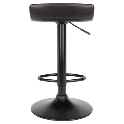Set Of 2 Paris Airlift Adjustable Swivel Stool With Faux Leather Seat And Black Metal Base Espresso/Black - Winsome 7 Set Of 2 Paris Airlift Adjustable Swivel Stool With Faux Leather Seat And Black Metal Base Espresso/Black - Winsome - Image 7