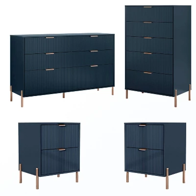 Festivo 4pc Modern Elegance Bedremm Chest And 6 Drawer Dresser And 2 Drawer Nightstands Set 16 Festivo 4pc Modern Elegance Bedremm Chest And 6 Drawer Dresser And 2 Drawer Nightstands Set - Image 16