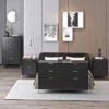 Festivo 4pc Modern Elegance Bedremm Chest And 6 Drawer Dresser And 2 Drawer Nightstands Set