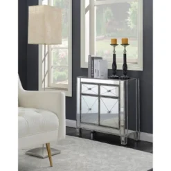 Gold Coast Vineyard 2 Drawer Mirrored Cabinet Weathered Gray - Breighton Home -Baxton Studio Sale Shop GUEST f86a8d14 432e 4f93 9ee6 3a41aee7399b