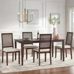 5pc Westmont Rectangular Dining Set Rustic Brown - Lifestorey