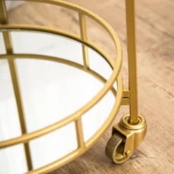 Zamora 3 Tier Cylinder Gold Bar Cart Gold - Abbyson Living -Baxton Studio Sale Shop GUEST f89e306c 87bb 47b9 8a14 6d9e076f2e3e