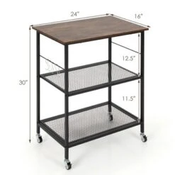 Costway 3-Tier Kitchen Serving Cart Utility Standing Microwave Rack W/ Hooks 11 Costway 3-Tier Kitchen Serving Cart Utility Standing Microwave Rack W/ Hooks -Baxton Studio Sale Shop GUEST f8d5d085 fe6a 435a af34 538df50106b5