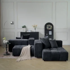 104" Modular Sectional Sofa Cloud Couch With 2 Ottoman,Linen Deep Seat Convertible Sofa For Living Room, Bedroom And Apartment -Baxton Studio Sale Shop GUEST f9359c9d c0c2 4221 8d28 a35ec2900220