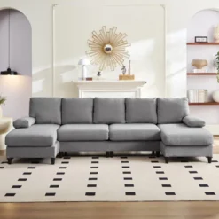 Mjkone U Shaped Sectional Sofa, 4-Seat Modular Sofa, Living Room Modern Couch With Chaise -Baxton Studio Sale Shop GUEST f9705bda bc4f 4229 aeb1 0c07b5834983