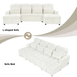 110.2"W Oversized U-Shaped Sectional Sofa, Pull-Out Sofa Bed With Double Storage Chaise Lounges And 2 USB Ports - ModernLuxe 16 110.2"W Oversized U-Shaped Sectional Sofa, Pull-Out Sofa Bed With Double Storage Chaise Lounges And 2 USB Ports - ModernLuxe -Baxton Studio Sale Shop GUEST f9a869a9 bd1d 4c7e bacf e61d3a1ad8e9