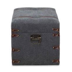 Palma Modern Transitional Fabric Upholstered Storage Trunk Ottoman Gray - Baxton Studio: Cushioned, Antique Brass Latches, No Assembly Required -Baxton Studio Sale Shop GUEST f9f81424 3436 4ed6 9f81 e58fdc1518f2