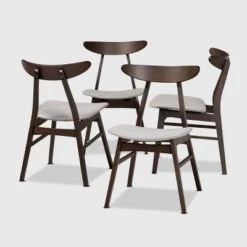 Set Of 4 Britte Fabric Upholstered Wood Dining Chairs - Baxton Studio -Baxton Studio Sale Shop GUEST fabea9b3 7971 4cd0 be1c 4b2264381d48