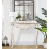 LuxenHome Vintage Off White Wood Console And Entry Table