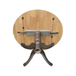 42" Nathaniel Round Dual Drop Leaf Dining Table Hickory/Washed Coal - International Concepts -Baxton Studio Sale Shop GUEST fb0df0fb 7a40 48be bcd2 1d639504746d