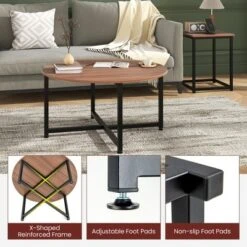 Tangkula Round Nesting Table Set Of 3 Modern / Farmhouse Coffee Table W/2 End Tables 15 Tangkula Round Nesting Table Set Of 3 Modern / Farmhouse Coffee Table W/2 End Tables -Baxton Studio Sale Shop GUEST fb3b4517 8658 4f3d a6b9 93f84a0cd79b