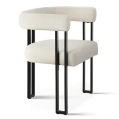 Set Of 8 Modern Velvet Dining Chairs, Upholstered Armchairs With Metal Legs, Contemporary Accent Chairs For Dining Room & Kitchen-Maison Boucle -Baxton Studio Sale Shop GUEST fba5b43e 885d 4de6 9548 9660d79b2ae5 1