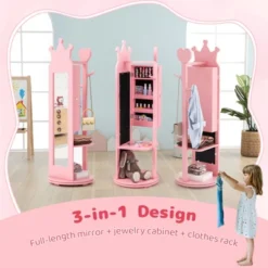 Tangkula Kids Jewelry Cabinet Standing Children Jewelry Organizer W/ Full-Length Mirror -Baxton Studio Sale Shop GUEST fbad2f93 1c26 4339 8d2f 71a32cd938e5